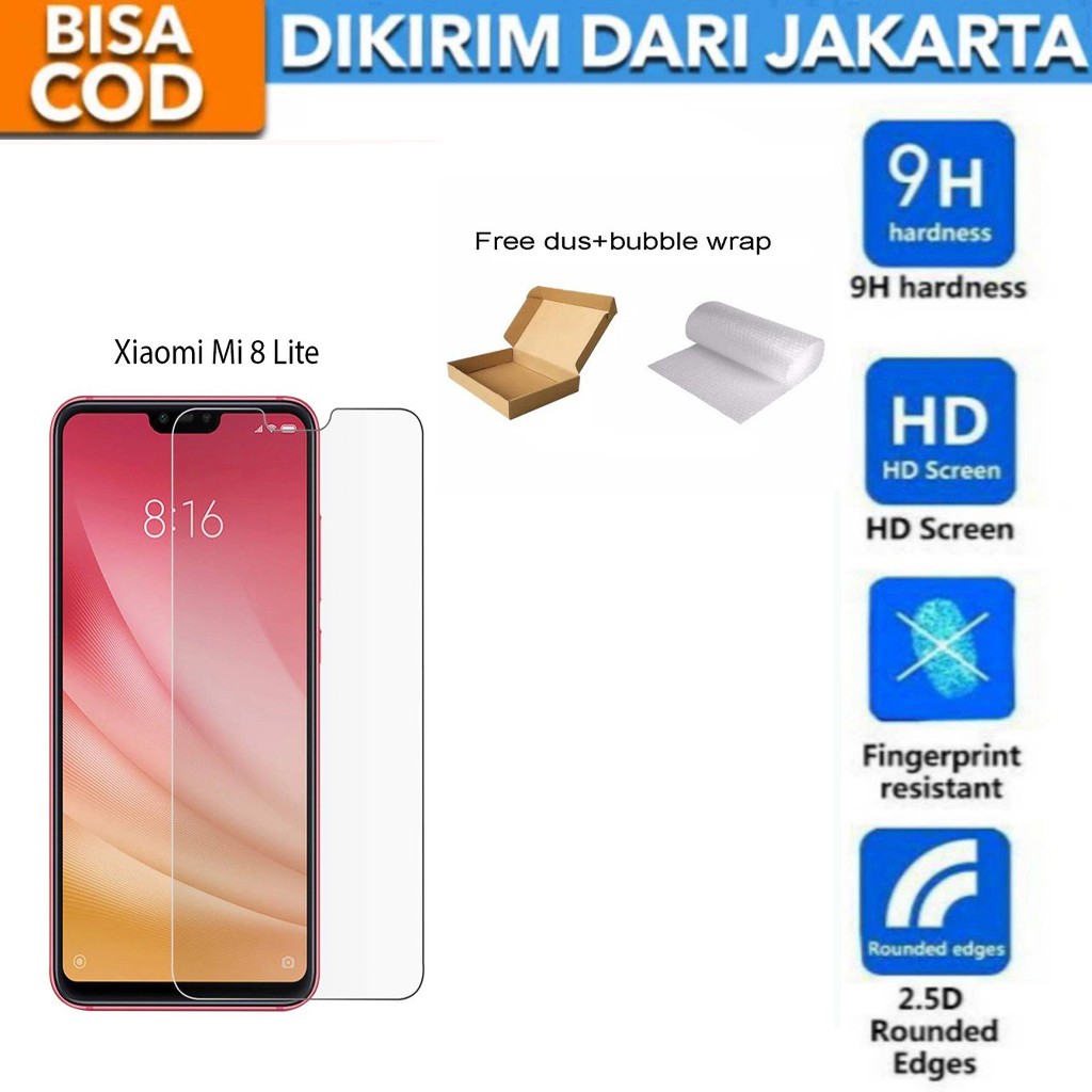 Xiaomi Mi 8 Lite Tempered Glass Screen Protector Anti Gores