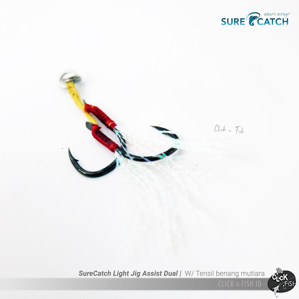 SureCatch Light Jig Assist Dual Hook W/ Tensil benang mutiara