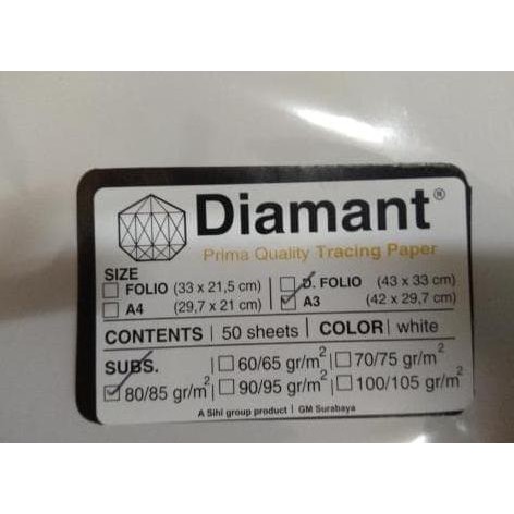 

Kertas Kalkir Diamant A3 80/85 gr