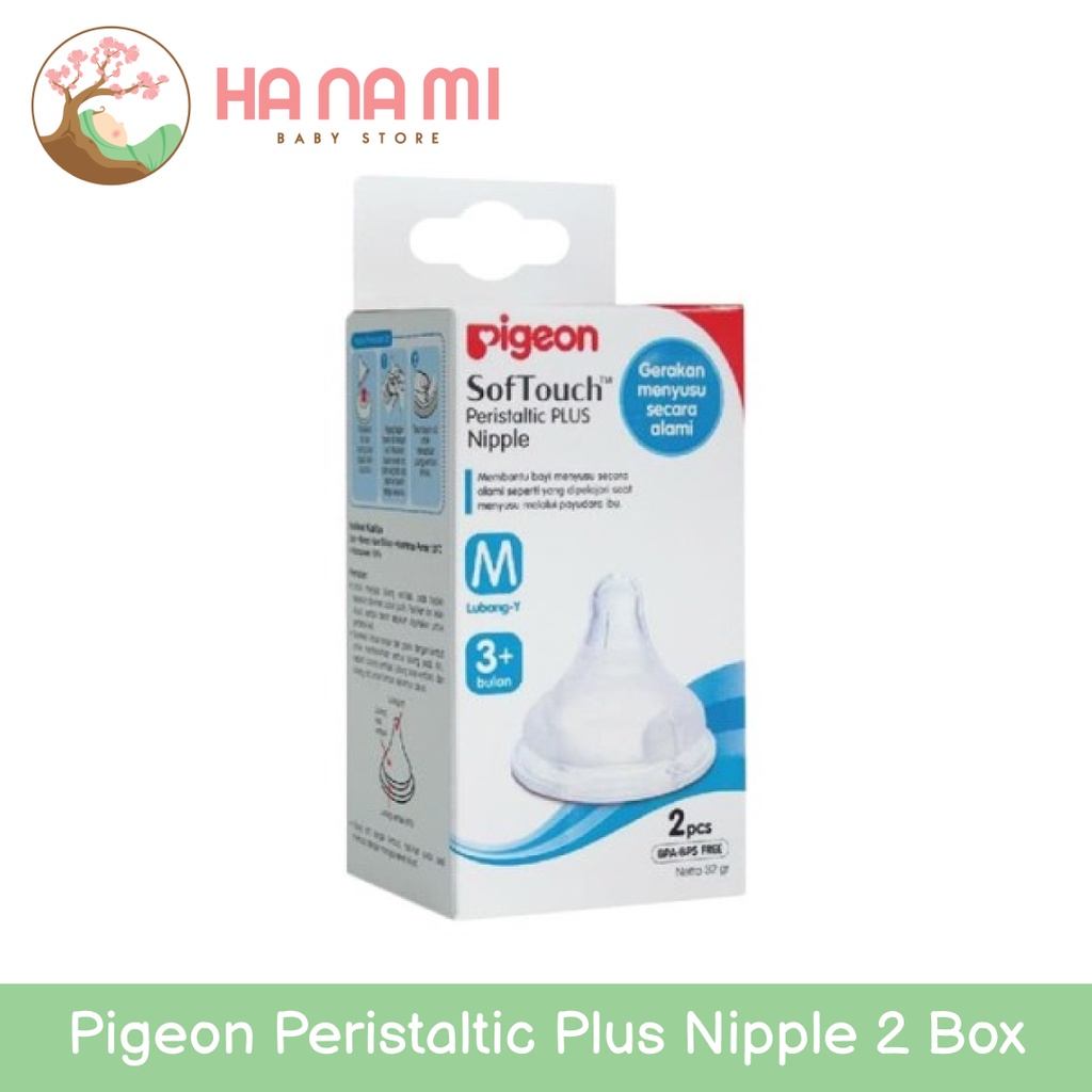 Pigeon Peristaltic Plus Nipple 2 Box - Dot Pigeon SS/S/M/L