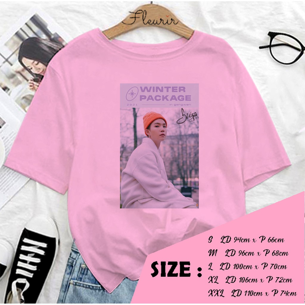 FLEURIR - KAOS OVERSIZE SUGA  WINTER PACKAGE KAOS  WANITA DEWASA TEE UNISEX JUMBO