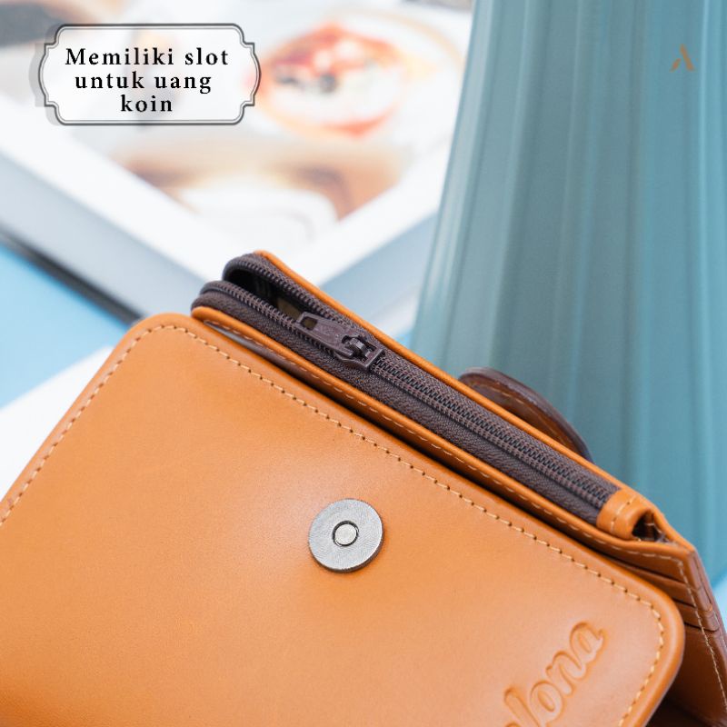 Dompet Kulit Wanita Lipat Wallet Kartu Kulit Sapi Asli Fashion Wanita Cewek Premium Original Branded