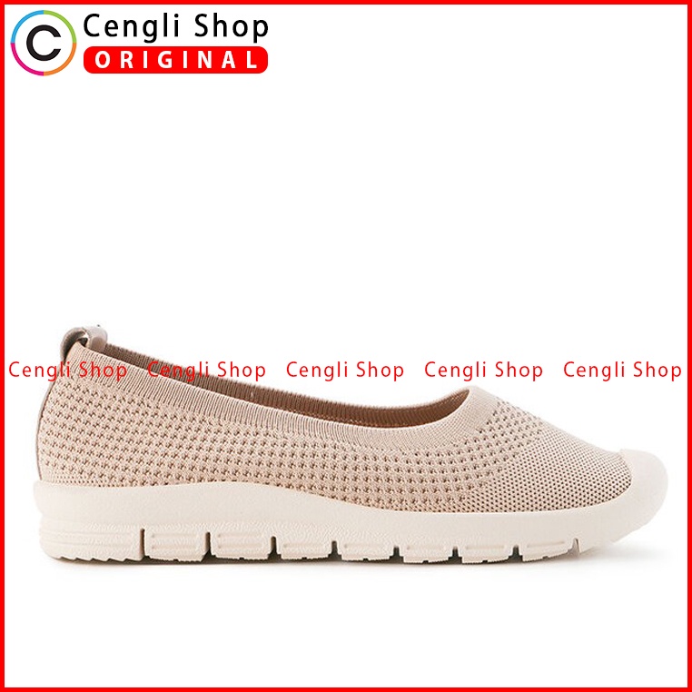 SEPATU SLIP ON OBERMAIN WANITA ORIGINAL BRANDED TERBARU BEIGE OW14