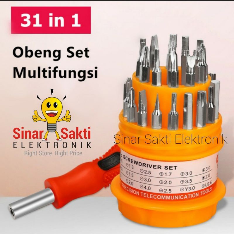 Obeng set multi 31 in 1 Handphone Elektronik HP LAPTOP PC Service Multifungsi Mini