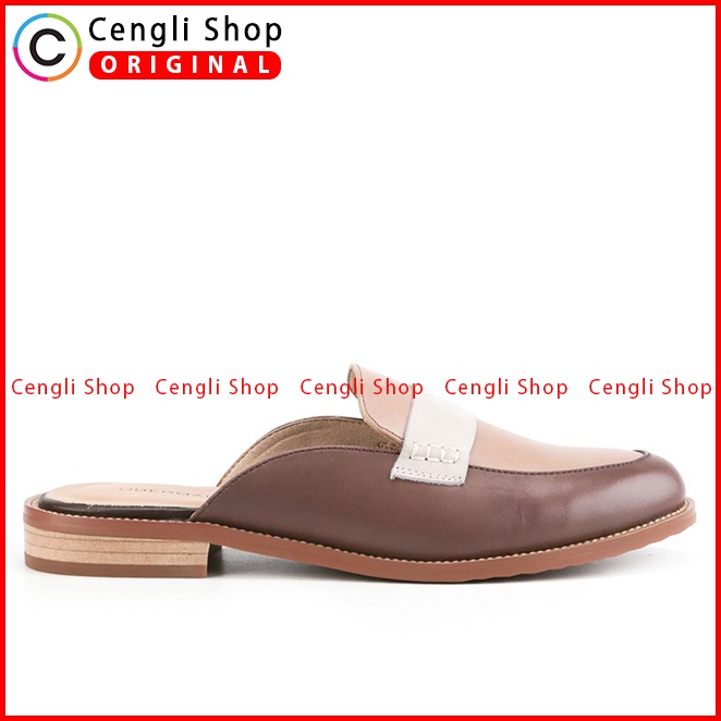 SEPATU SANDAL KULIT OBERMAIN WANITA ORIGINAL ASLI TERBARU COKLAT OW04