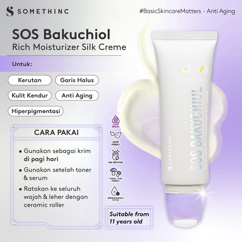 SOMETHINC TREATMENT MOISTURIZER SERIES ( NIGHT PEPTINOL 1% / DAY SOS BAKUCHIOL / ACNE DOT MOIST ) 25GR