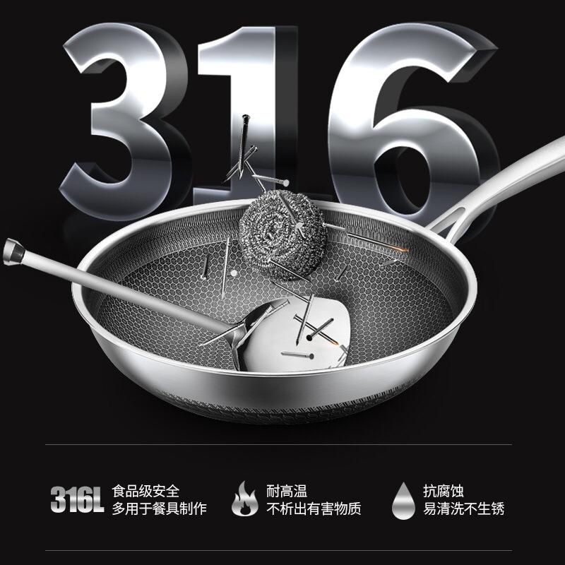 Wajan / panci / Wok Stainless merek KATA JERMAN penggorengan sistem koyle Frying pan anti lengket St