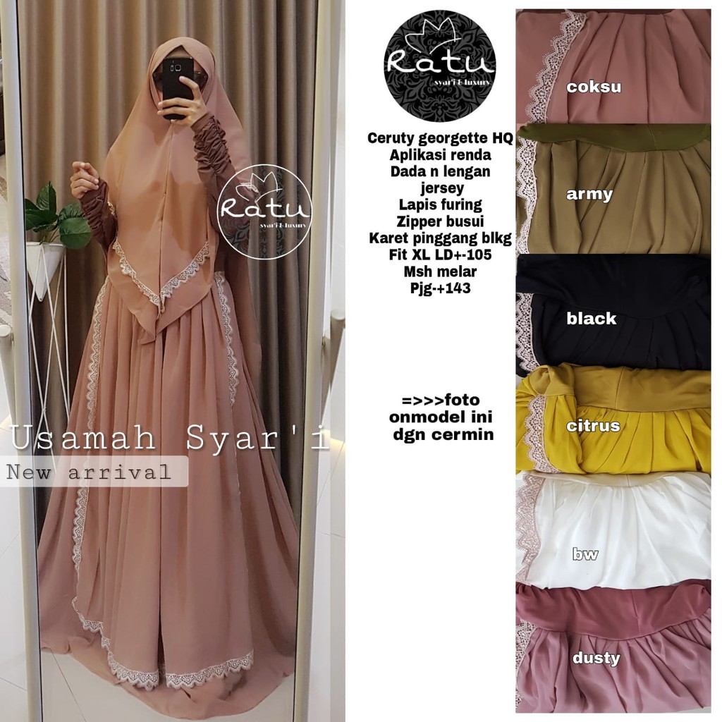 RHS ~ usamah syari gamis pesta syari premium jumbo busui ori solo by ratu hijab