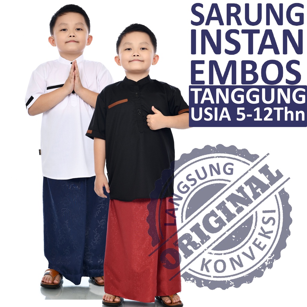 EL-NAFFA Sarung Anak Instan.Sarung Instan Anak.Sarung Anak Laki laki Usia 5-12 thn (BISA COD) SRET