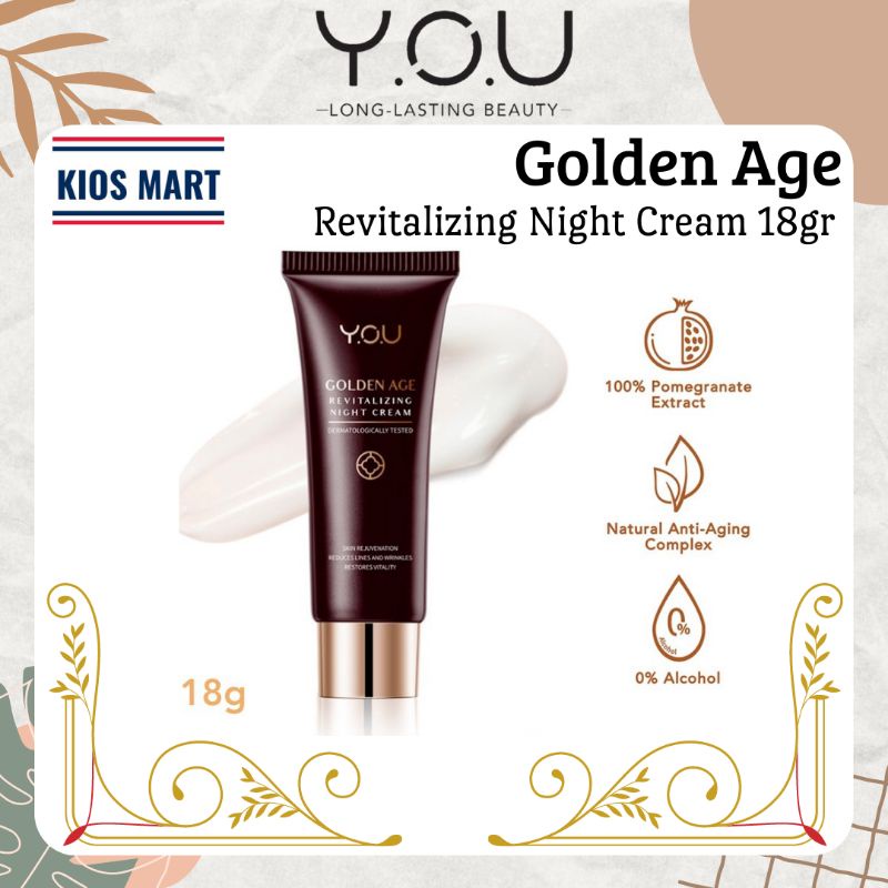 Kosmetik You Golden Age Krim Wajah Malam Hari/Revitalizing Night Cream 18g