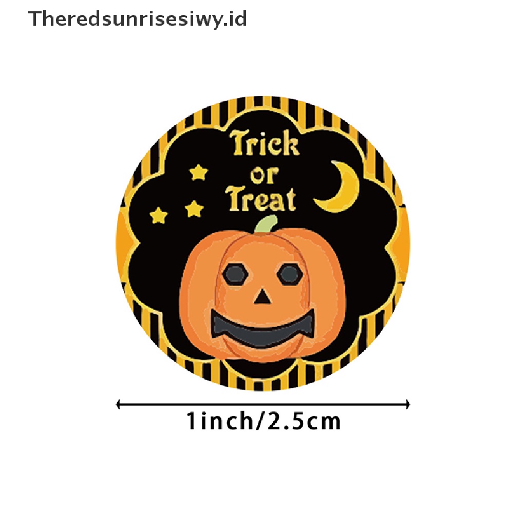 # Alat Rumah Tangga # 500pcs / Roll Stiker Kertas Motif Labu Halloween Untuk Dekorasi DIY