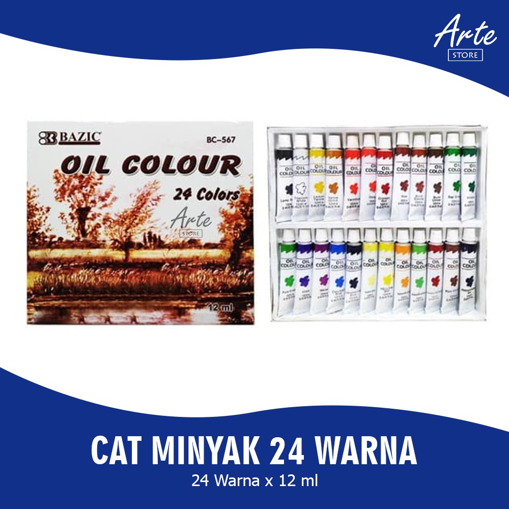 Cat Minyak - Bazic Oil Color Set 24 Warna