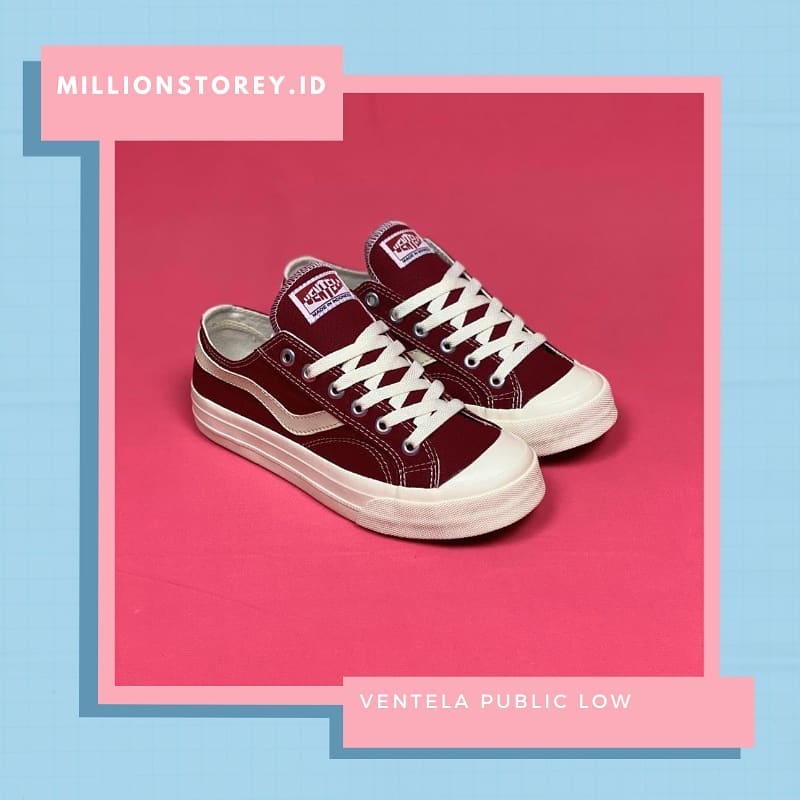 Ventela Public Low Maroon - Ventela Shoes Original