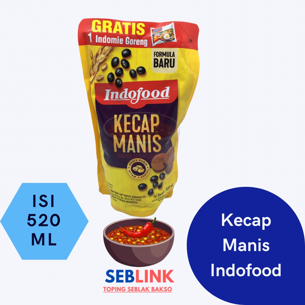 

Kecap Indofood Refil Manis 520ml Bonus Mie Indomie