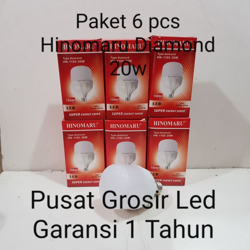 Paket 6 pcs Lampu Led Hinomaru Diamond 20 watt Cahaya Putih Garansi 1 Tahun