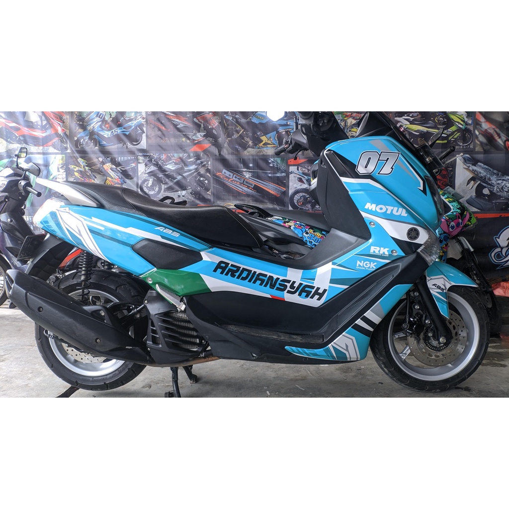 Stiker Nmax Decal Full Body Nmax Premium Glow Blue Glossy DNKZ