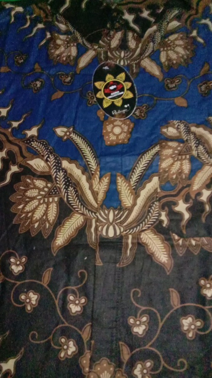 Kemeja Batik Pria Lengan Panjang Size M L Xl Xxl  Bswart Batik Hrb026 Kenongo Hem Panjang Padi