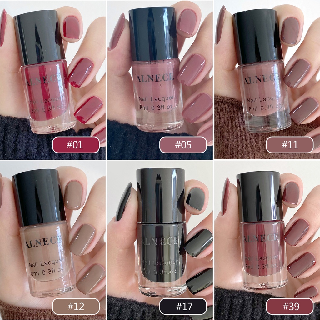 ALNECE 40 warna Bisa Di Kupas Kutek Halal Muslimah Kutek Peel Off Bisa Untuk Sholat Cat Kuku 8ml