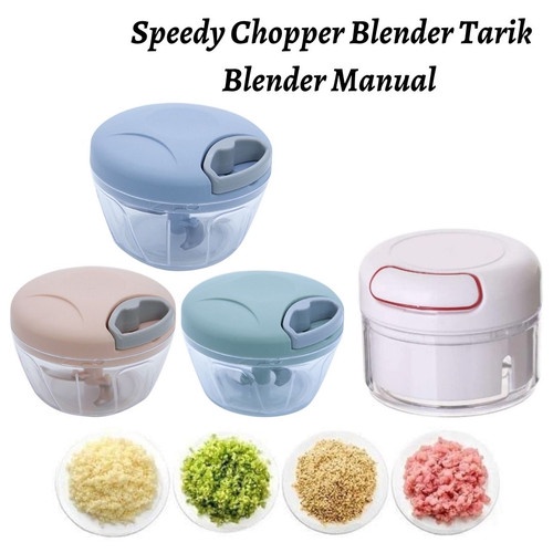 Mini Speedy Chopper Blender Bumbu Buah Dan Sayur - Blender Bawang Cabai Easy Spin Manual Food Chopper blender tarik mini