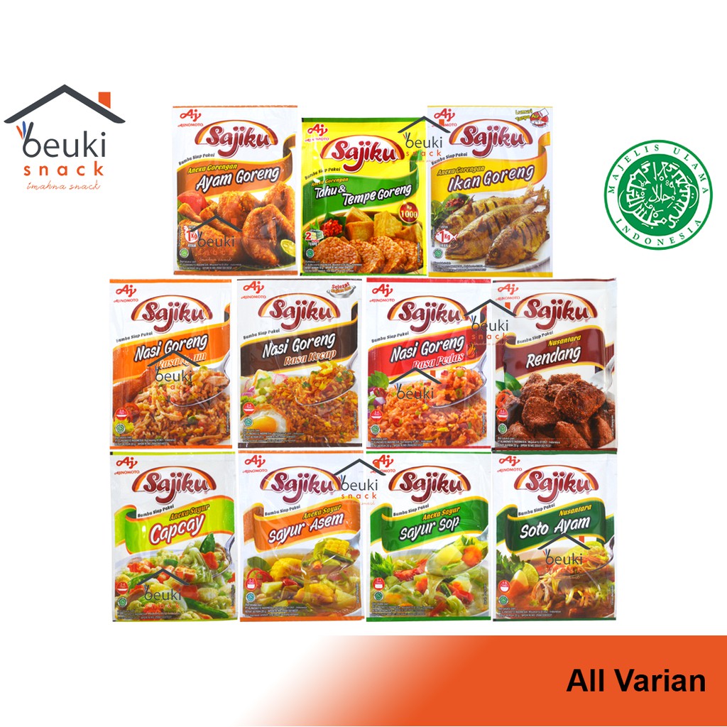  VARIAN  Sajiku  Bumbu  Instan Praktis Ajinomoto Halal MUI 