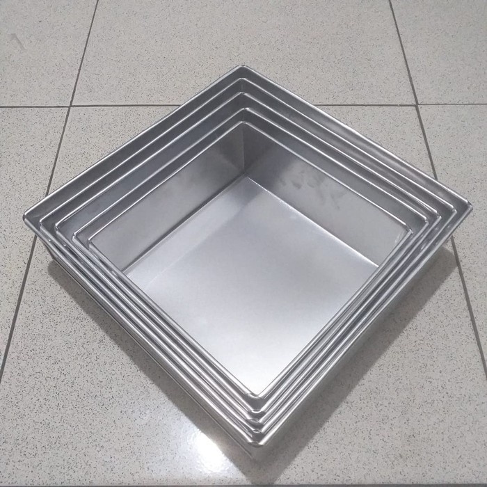 Loyang Kue Bolu Kotak/Persegi Aluminium | Variasi 18/20/22cm