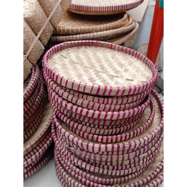 tampah tumpeng nyiru bulat tatakan masakan wadah sajian Tampah Bambu 50CM Tampah Mini Grosir Tampah 