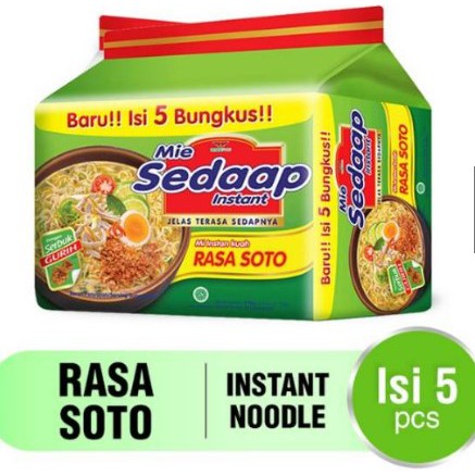

Mie Sedaap 1 pack isi 5 bungkus rasa soto/goreng