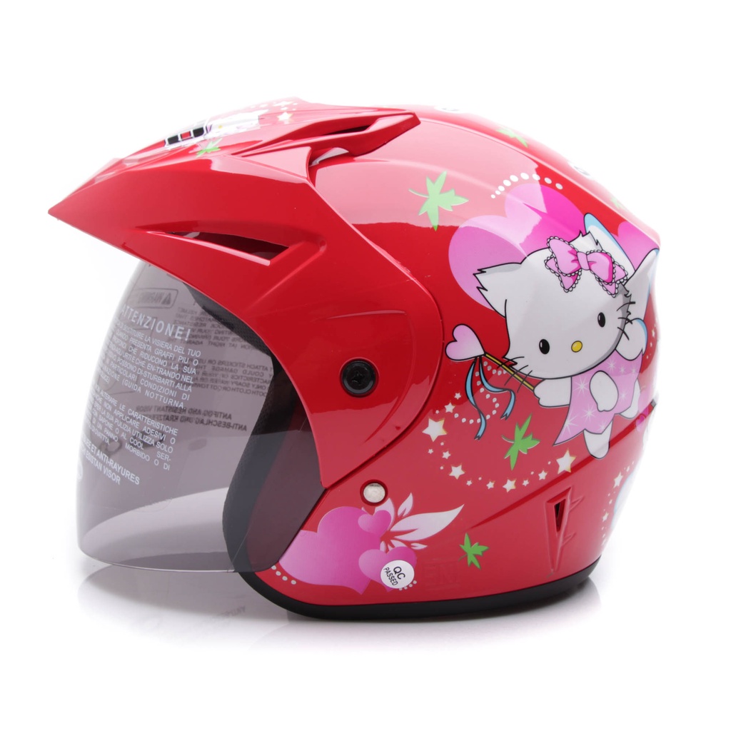 Helm WTO Z1R Pet - Fairy Catty - Merah - Half Face ALL SIZE