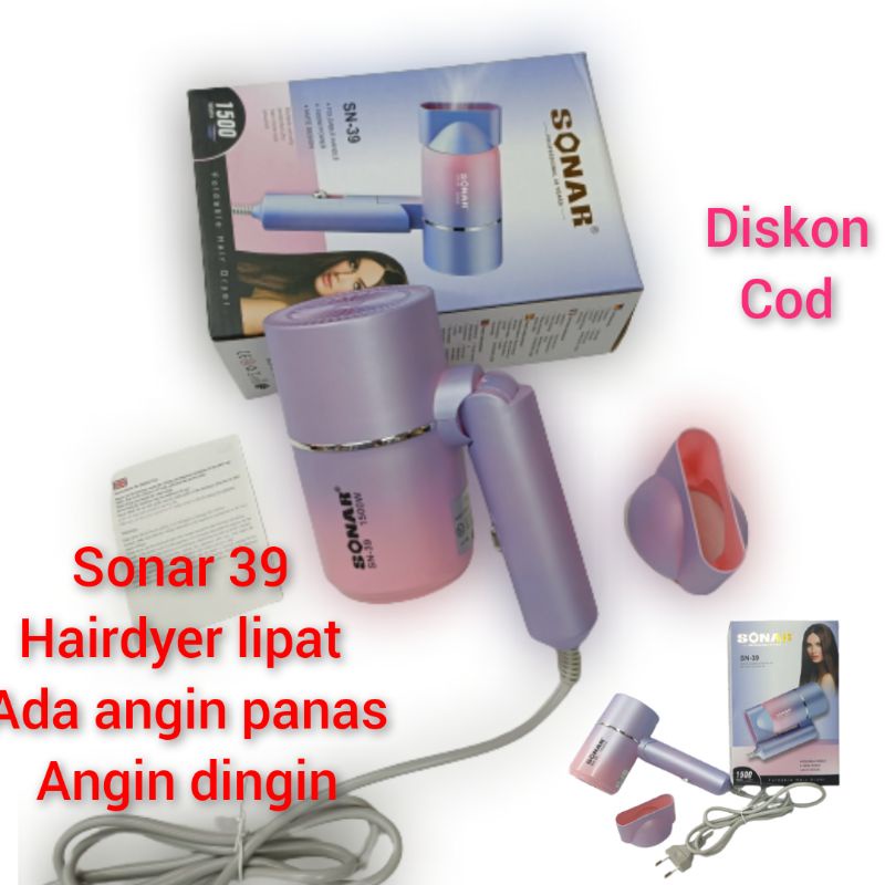 Hair dyrer Sonar Alat Pengering Rambut Bagus Salon Bisa dilipat Sn 39 Terlaris