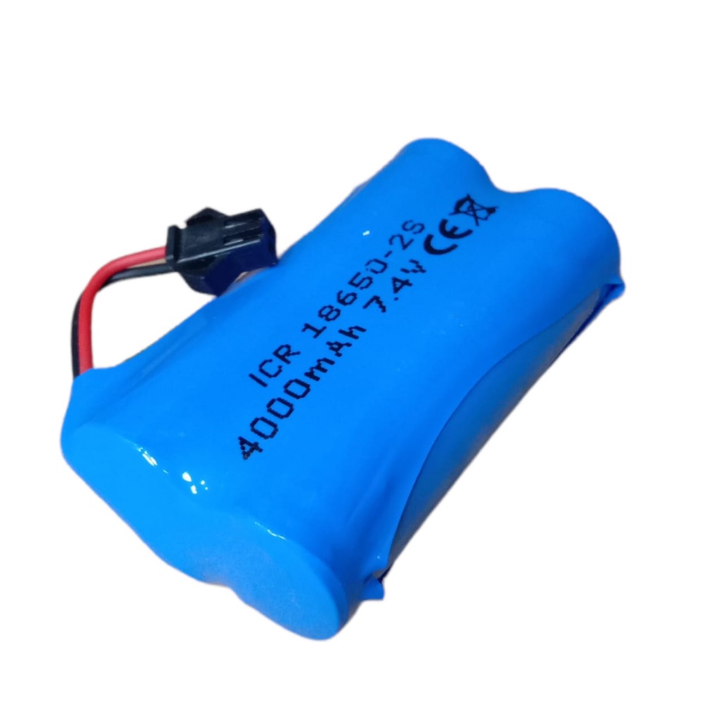 Baterai RC/ Baterai Speaker Aktif &amp; Elektronik Lainnya 2x 18650-2S 4000mAh 7.4V Protektor BMS 4,5A Soket Hitam 2 Pin