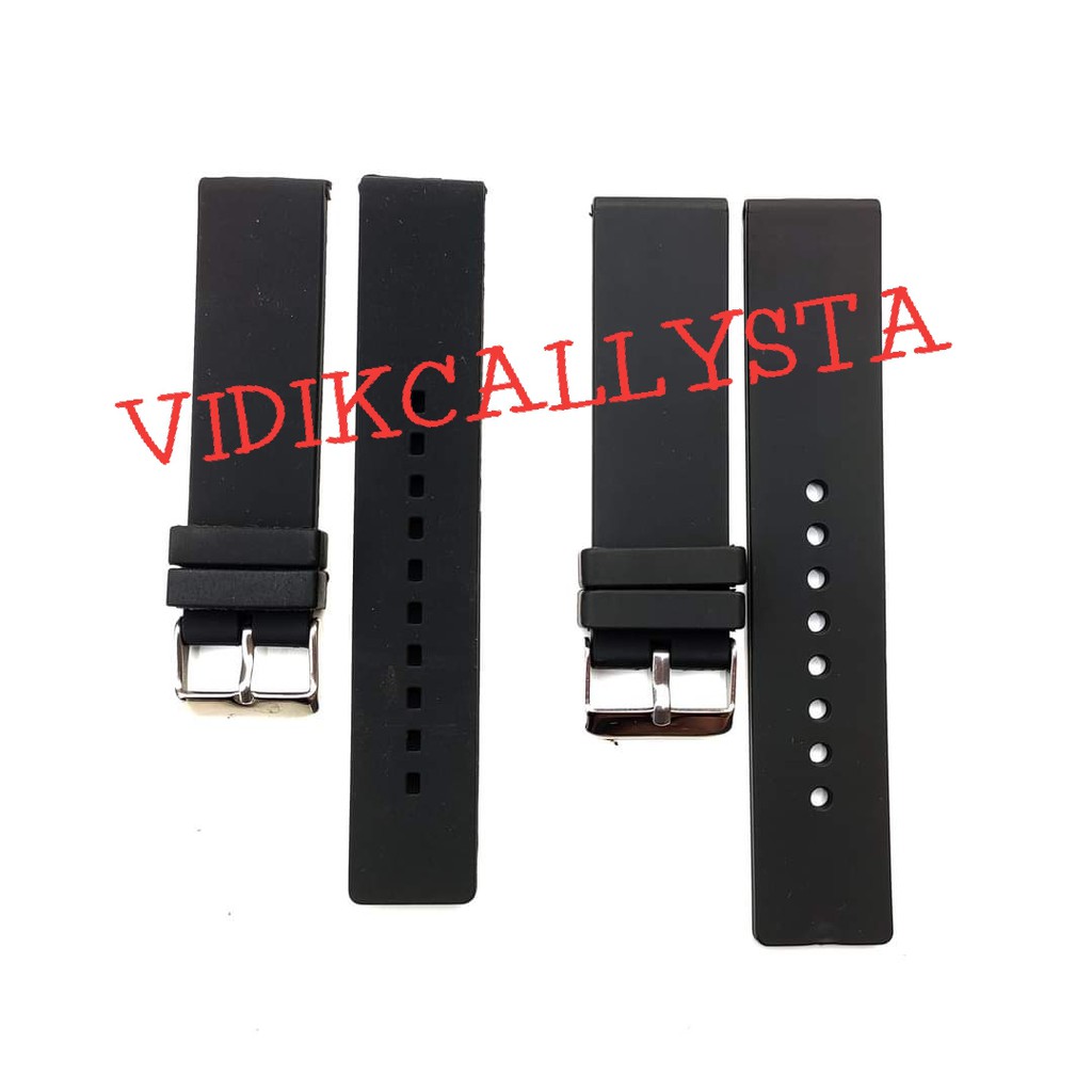 Tali jam tangan Rubber Silicone Karet 20mm 22mm Polos 20 22