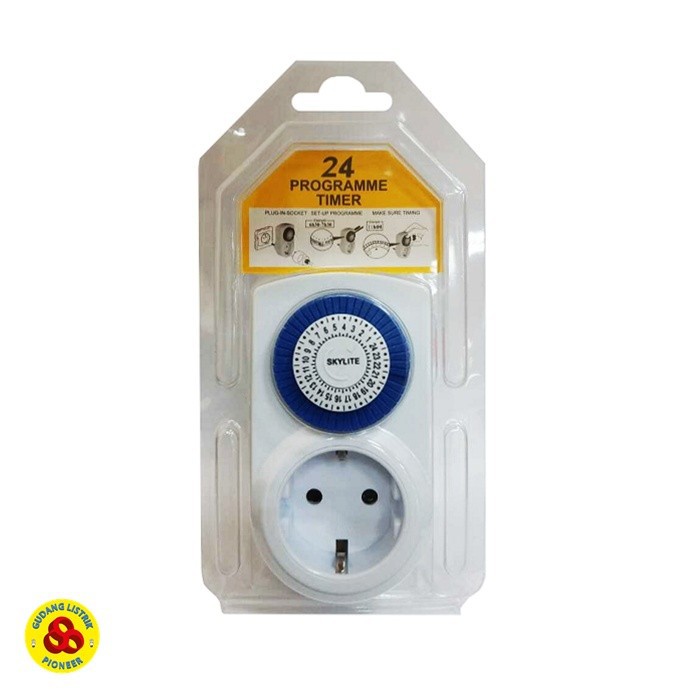 Stop Kontak Timer Analog 24 Jam Manual Time Controller Plug Socket