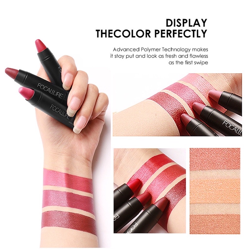 (Ready &amp; Ori) Focallure 19 Colors Matte Crayon Lipstick Original FA22