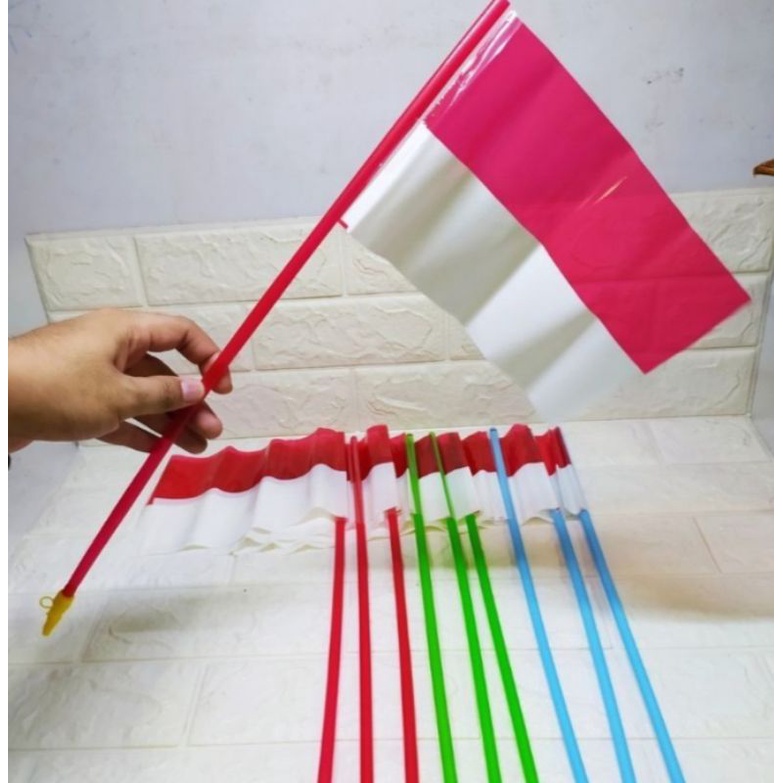 [ 20PCS ] PELUIT BENDERA TONGKAT PELUIT MERAH PUTIH PER PACK ISI 20PCS ECER+GROSIR