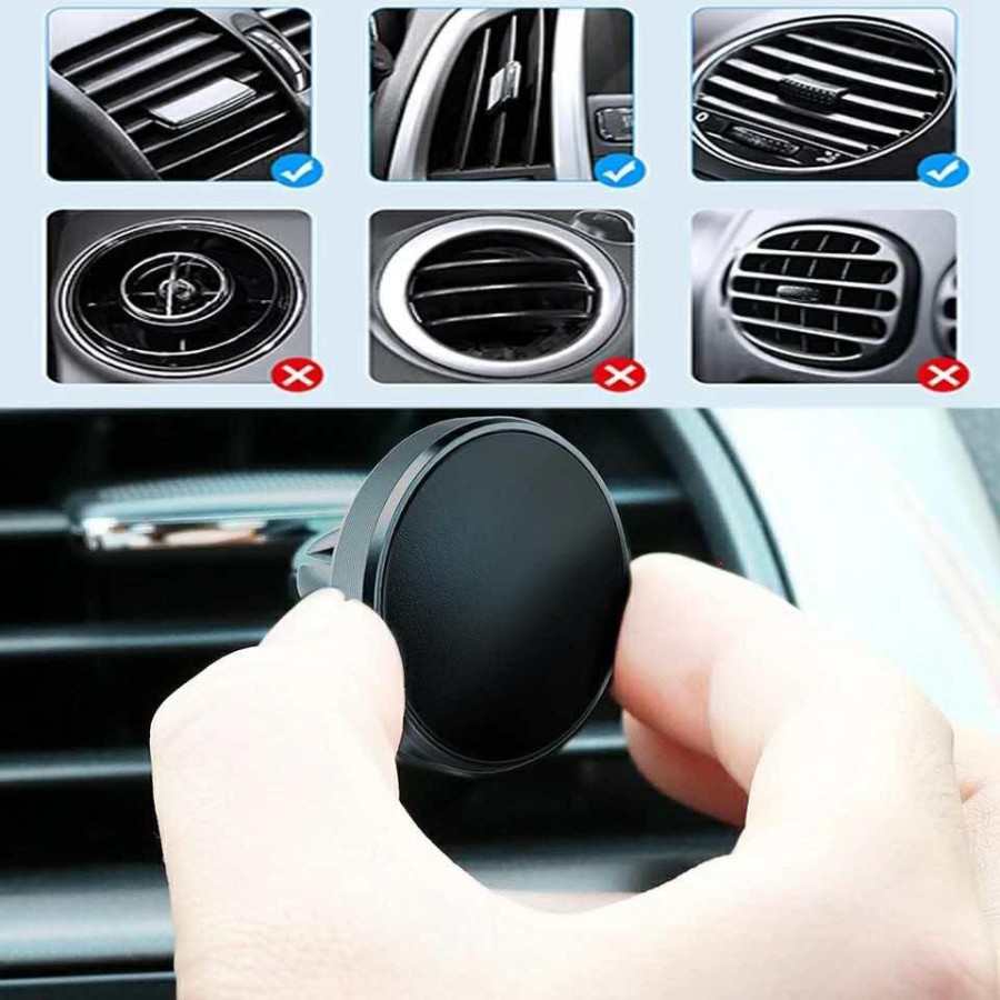 [RO ACC]  CIRCLE MAGNETIC CAR HOLDER AIR VENT UNIVERSAL ALL TIPE HP