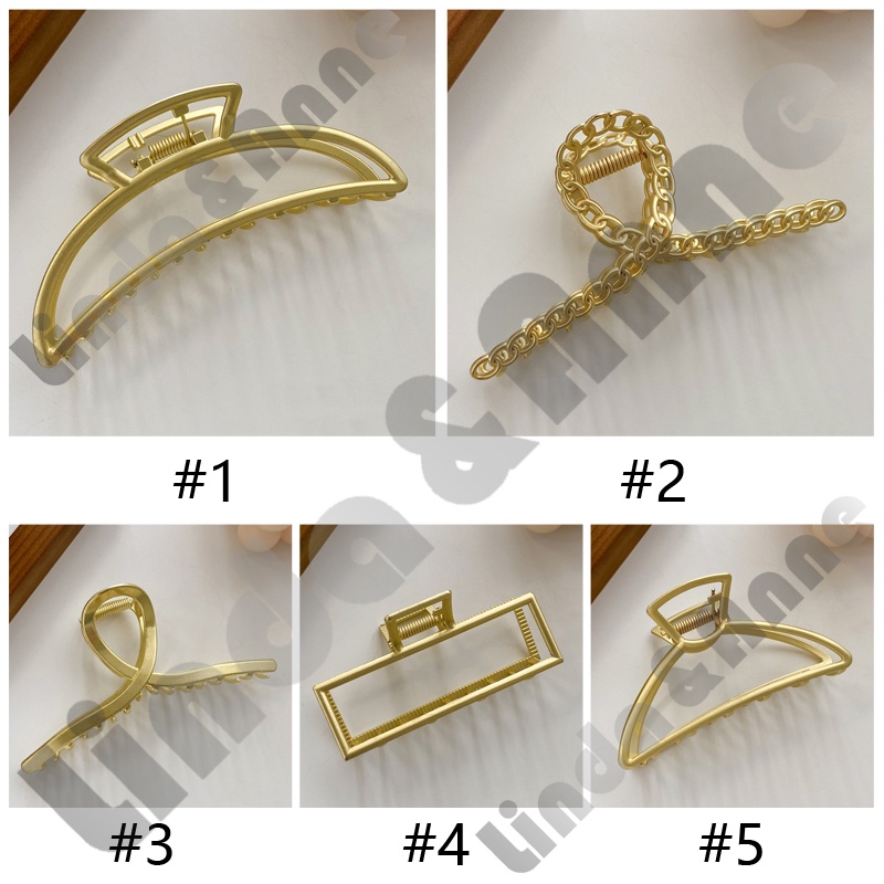 Jepit Rambut Model Cakar Hias Mutiara Imitasi Untuk Wanita / Jepit Rambut Bahan Full Metal