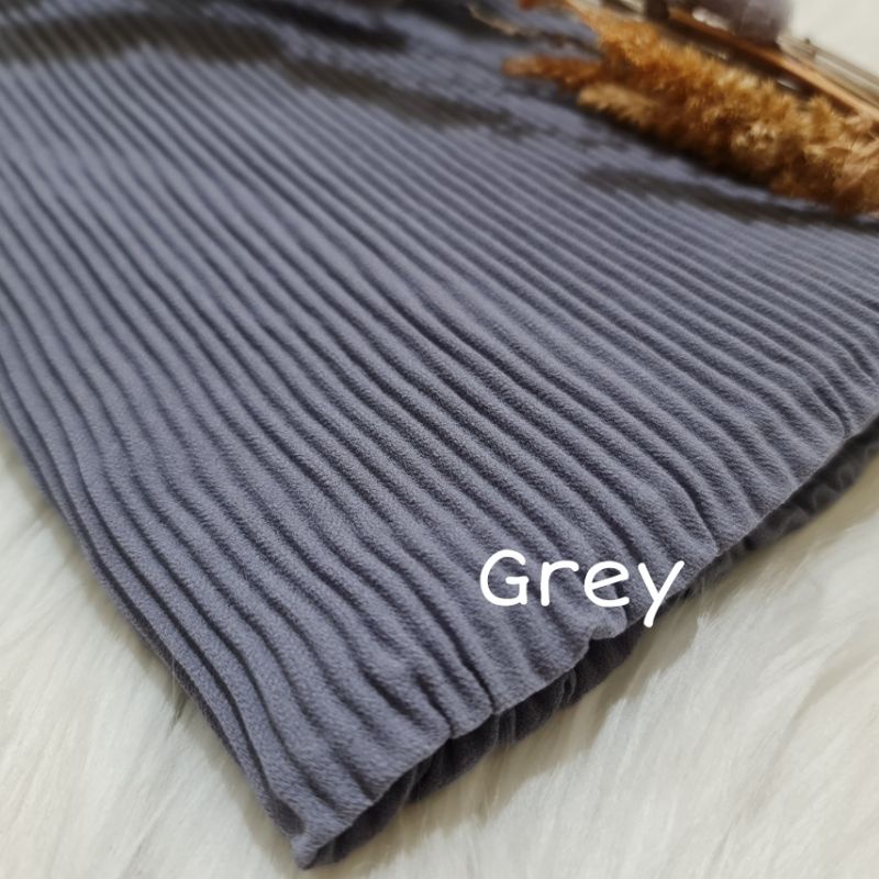 Pashmina Plisket Lidi Full Premium 180X75 CM By Milanda Mode-Grey