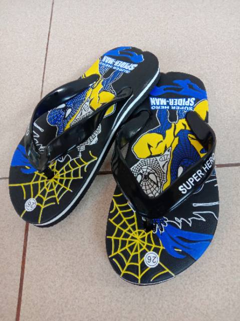 Sandal jepit anak /motip sepiderman