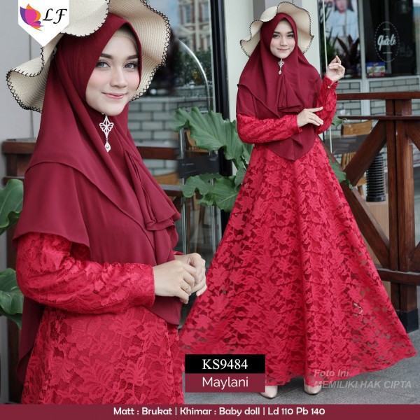 Gamis syari brukat/baju muslim syari/gamis muslimah/abaya/gamis solo