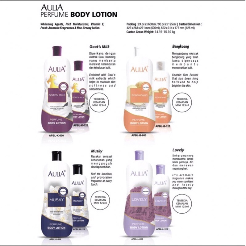 AULIA PERFUME BODY LOTION 600 ML | Free gift