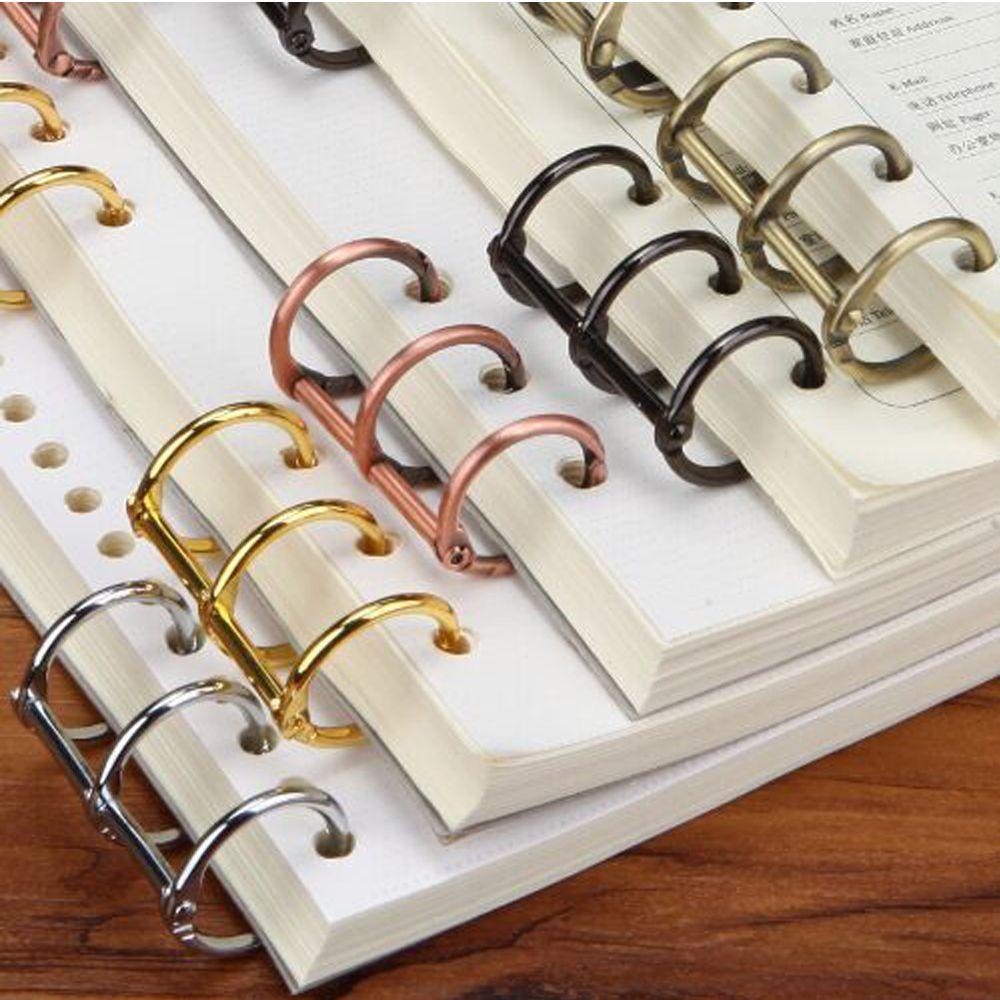 Top 2pcs/set Cincin Spiral Universal 3lubang File Folder Alat Tulis Loose Leaf Ring