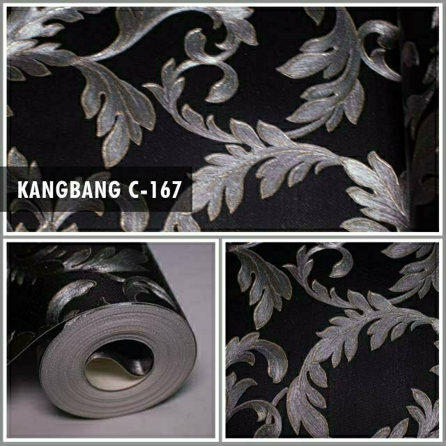 Wallpaper dinding motif daun classic elite