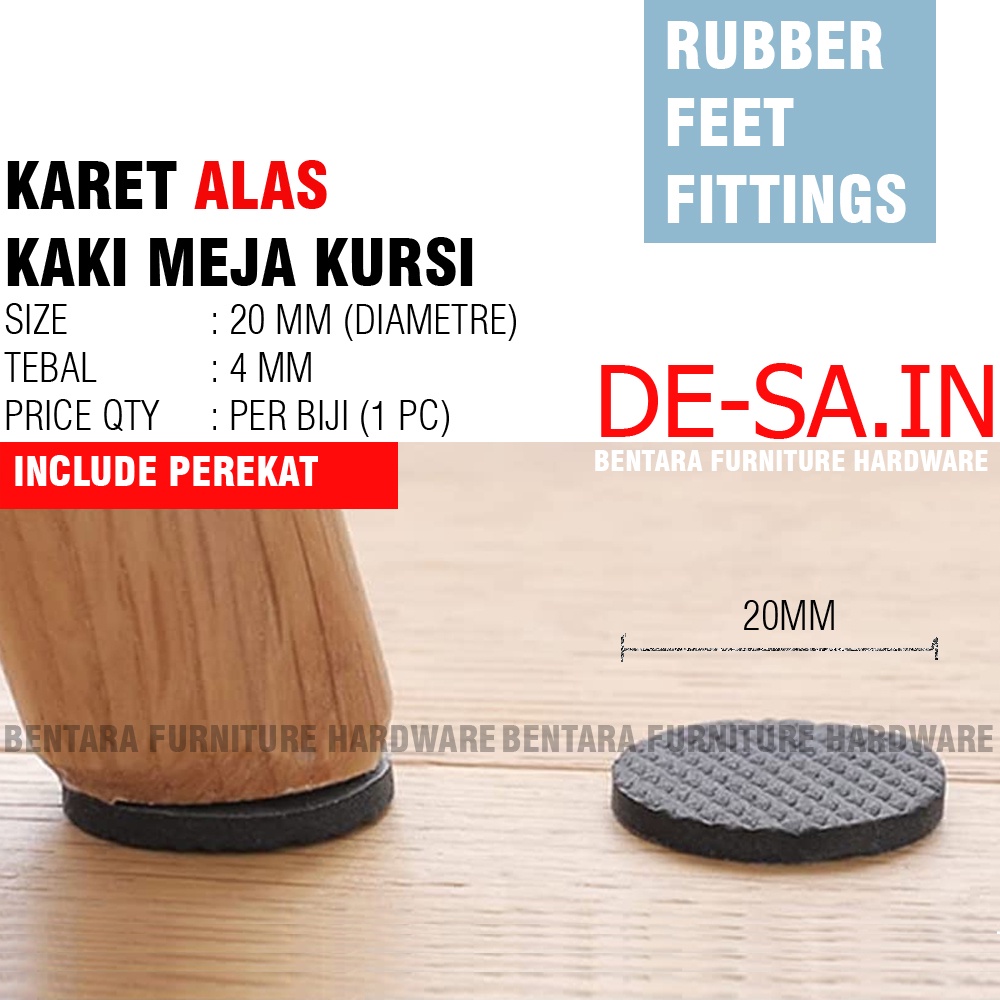 KARET ALAS KAKI MEJA / KURSI HITAM BULAT BUNDAR  - ANTI SLIP RUBBER PAD FEET CHAIR TABLE