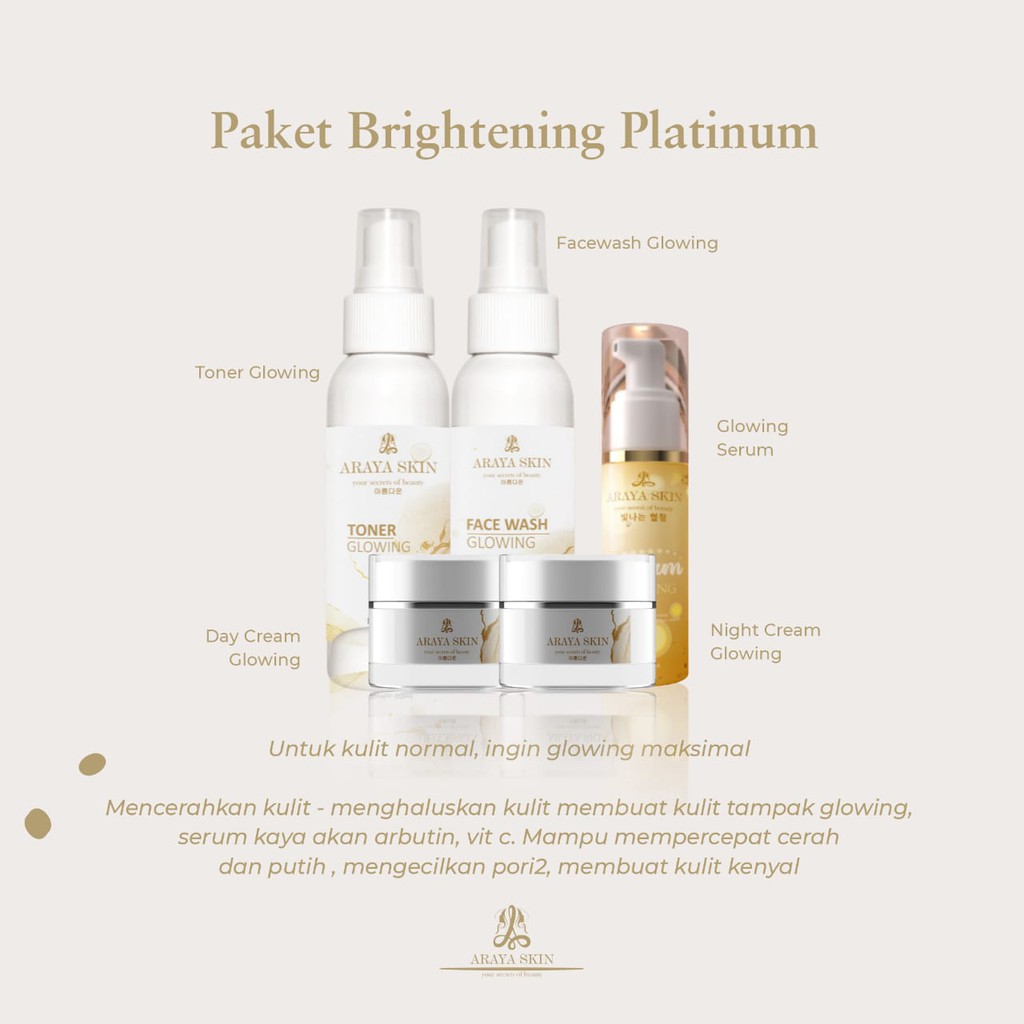 PAKET ARAYA SKINCARE BRIGHTENING PLATINUM