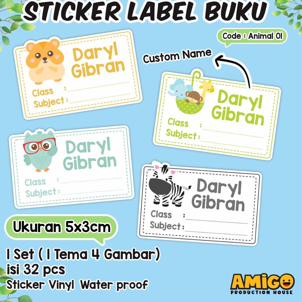 

Serba Murah // FnC stiker buku stiker nama lucu stiker label buku waterproof stiker buku pelajaran stiker anak //Diskon@bulanan