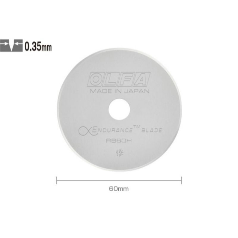 

Spare Blade Rotery Cutter Dia 60mm RB60H-1 Olfa