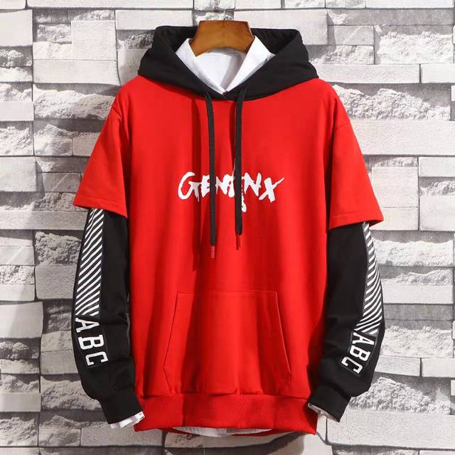 TOTOTAshop.sweater hoodie pria GENANX,Bahan Fleece tebal.motif sablon