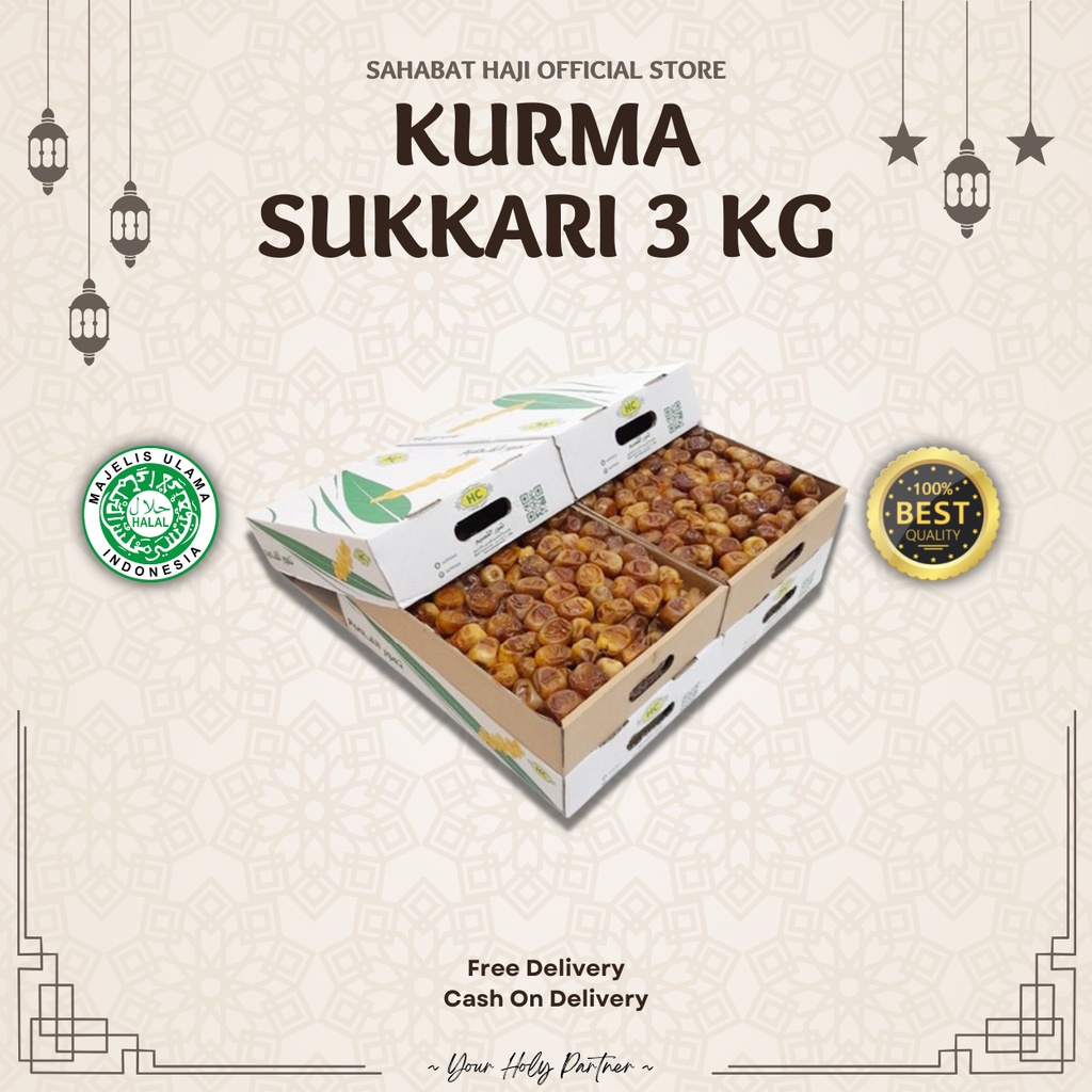 

Kurma Sukari Basah Box 3 Kg Super Premium - Oleh Oleh Haji Umroh Cocok Untuk Hampers