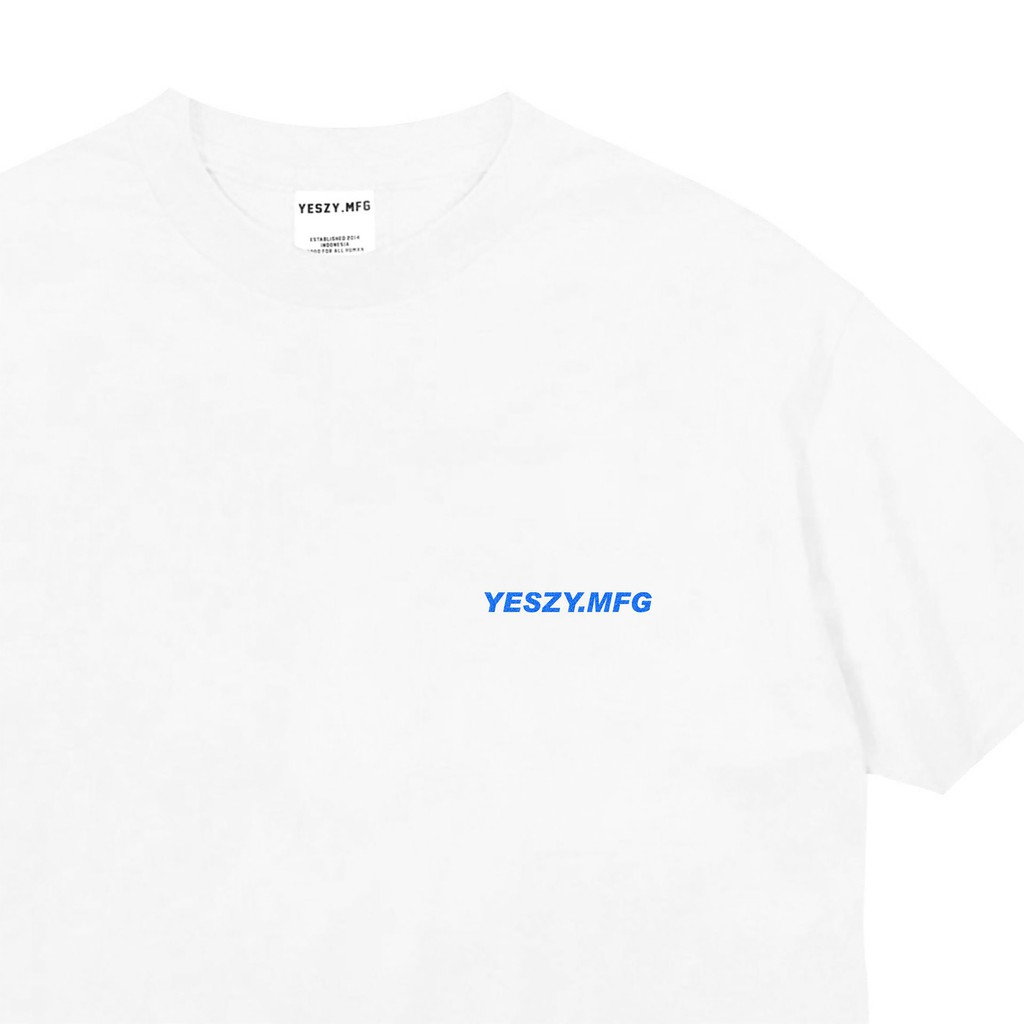 YESZY.MFG Tshirt White Massive F Blue