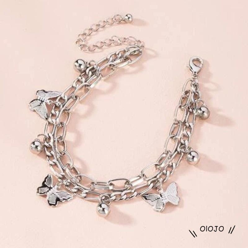 【COD】Gelang Model Butterfly Ball Rumbai Double layer